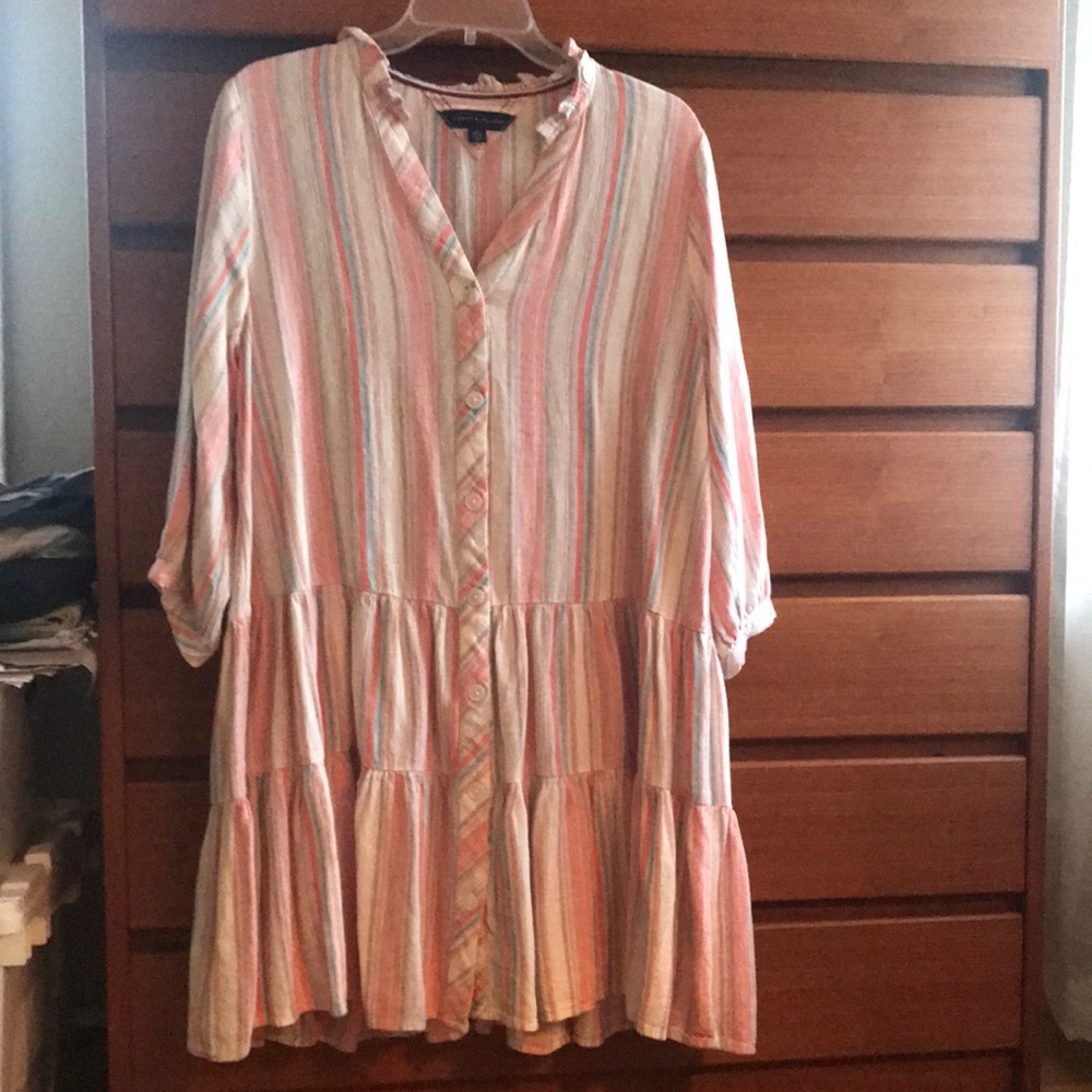 Tommy Hilfiger Linen and viscose striped beach dress
